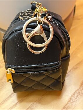 Black Quilted Mini Backpack Keychain - Unbranded  NWOT